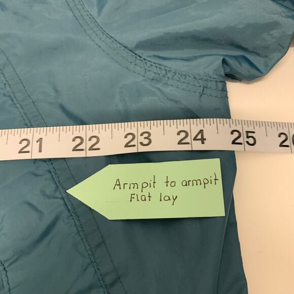 Vintage GAP Windbraker Coat Men S Teal Soft Shell Mesh Liner Full Zip 4 Pockets - Picture 10 of 12